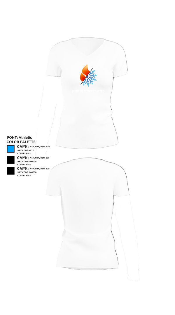 Womens Short Sleeve Vneck Shirt, Pointer services hvac, , Teamtime, Team time, sublimation, custom sports apparel, team uniforms, spirit wear, spiritwear, sports uniforms, custom shirts, team store, custom team store, fundraiser sports, apparel fundraiser