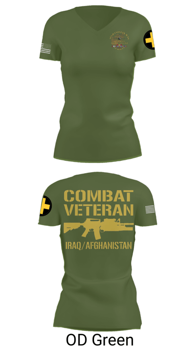 33rd Infantry 79937532 Women's Short Sleeve V-neck Shirt - 48