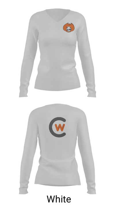 Central Wyoming College Soccer 29620811 Women's Long Sleeve V-neck Shirt - 16