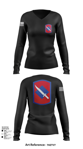 Womens Long Sleeve Vneck Shirt, 39th Infantry Brigade, , Teamtime, Team time, sublimation, custom sports apparel, team uniforms, spirit wear, spiritwear, sports uniforms, custom shirts, team store, custom team store, fundraiser sports, apparel fundraiser