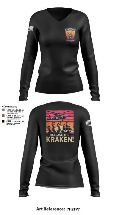 A/2135th GSAB “SMUGGLERS” 66831514 Women's Long Sleeve V-neck Shirt -1 110