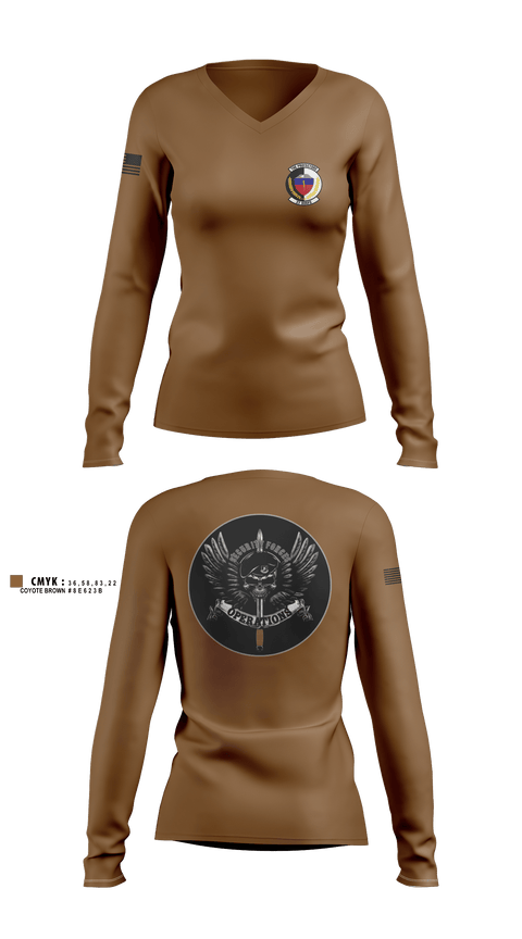 Womens Long Sleeve Vneck Shirt, 27 SOSFS, Air Force, Teamtime, Team time, sublimation, custom sports apparel, team uniforms, spirit wear, spiritwear, sports uniforms, custom shirts, team store, custom team store, fundraiser sports, apparel fundraiser