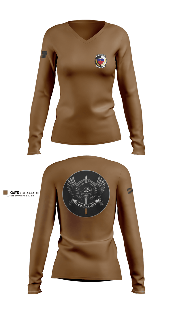 Womens Long Sleeve Vneck Shirt, 27 SOSFS, Air Force, Teamtime, Team time, sublimation, custom sports apparel, team uniforms, spirit wear, spiritwear, sports uniforms, custom shirts, team store, custom team store, fundraiser sports, apparel fundraiser