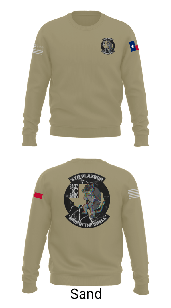 Crew Neck Sweatshirt, 90th ASB B co 4Th Platoon, Army, Teamtime, Team time, sublimation, custom sports apparel, team uniforms, spirit wear, spiritwear, sports uniforms, custom shirts, team store, custom team store, fundraiser sports, apparel fundraiser