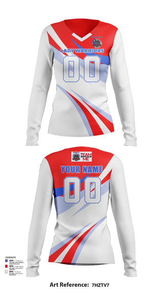 Womens Long Sleeve Vneck Shirt, Lady Warriors, Women's Volleyball, Teamtime, Team time, sublimation, custom sports apparel, team uniforms, spirit wear, spiritwear, sports uniforms, custom shirts, team store, custom team store, fundraiser sports, apparel fundraiser