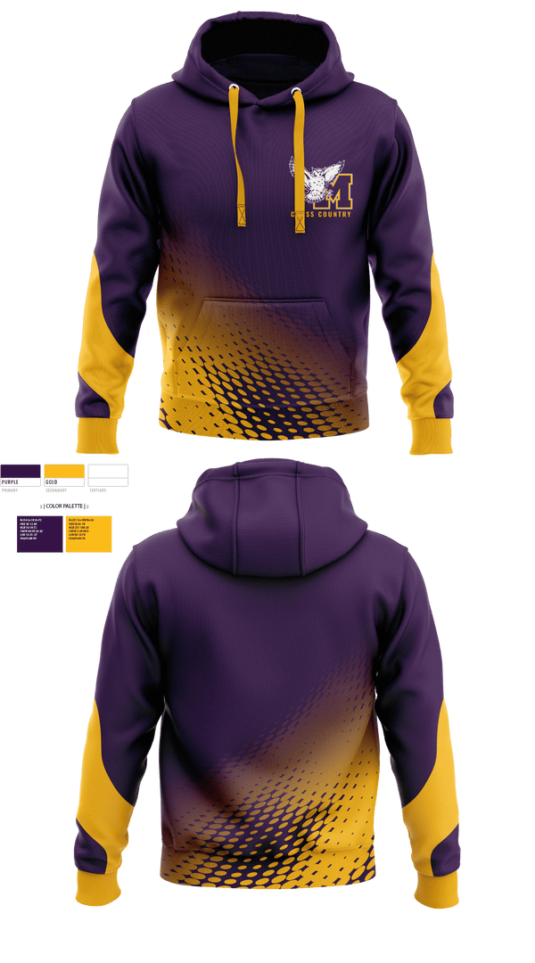 Hoodie, Monticello High School Cross Country, Cross Country, Teamtime, Team time, sublimation, custom sports apparel, team uniforms, spirit wear, spiritwear, sports uniforms, custom shirts, team store, custom team store, fundraiser sports, apparel fundraiser