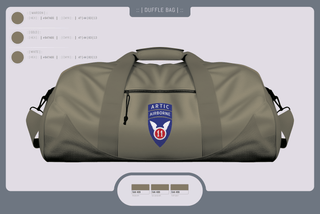 Duffle Bag, 1/11TH ABN DIV, Army, Teamtime, Team time, sublimation, custom sports apparel, team uniforms, spirit wear, spiritwear, sports uniforms, custom shirts, team store, custom team store, fundraiser sports, apparel fundraiser