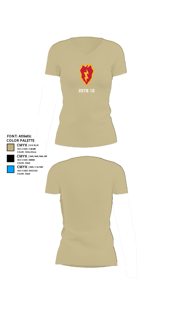 Women's Short Sleeve Vneck Shirt, 25th ID, Army, Teamtime, Team time, sublimation, custom sports apparel, team uniforms, spirit wear, spiritwear, sports uniforms, custom shirts, team store, custom team store, fundraiser sports, apparel fundraiser