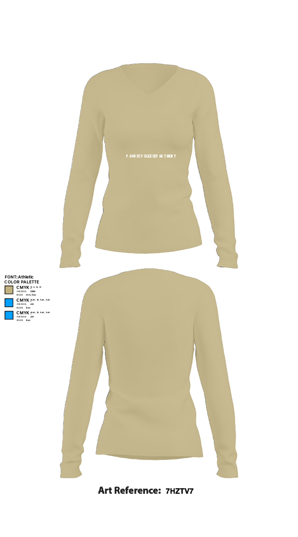 Women's Long Sleeve Vneck Shirt, Pawnee Police Department, Police, Teamtime, Team time, sublimation, custom sports apparel, team uniforms, spirit wear, spiritwear, sports uniforms, custom shirts, team store, custom team store, fundraiser sports, apparel fundraiser