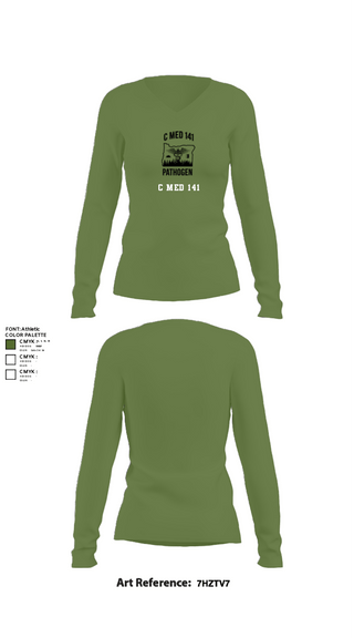 Womens Long Sleeve Vneck Shirt, C MED 141, National Guard, Teamtime, Team time, sublimation, custom sports apparel, team uniforms, spirit wear, spiritwear, sports uniforms, custom shirts, team store, custom team store, fundraiser sports, apparel fundraiser