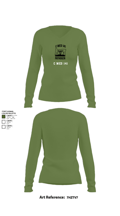 C MED 141 64606356 Women's Long Sleeve V-neck Shirt - 40