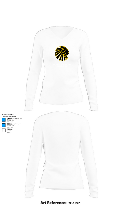 Van-Far R-1 Junior High School Cheer 76201029 Women's Long Sleeve V-neck Shirt - 15