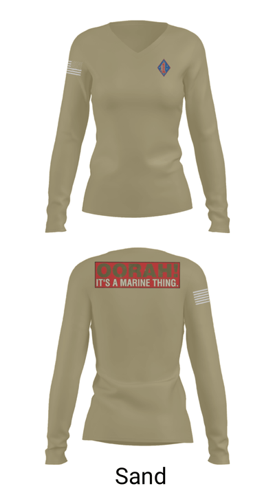 1st Marine Regiment 32808075 Women's Long Sleeve V-neck Shirt - 65
