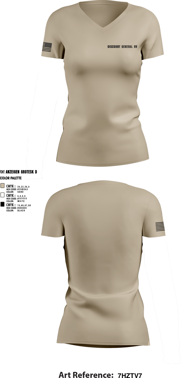 Womens Short Sleeve Vneck Shirt, Discount General RV, , Teamtime, Team time, sublimation, custom sports apparel, team uniforms, spirit wear, spiritwear, sports uniforms, custom shirts, team store, custom team store, fundraiser sports, apparel fundraiser
