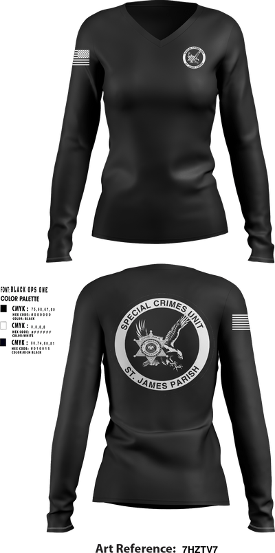 Special Investigation Unit 19431792 Women's Long Sleeve V-neck Shirt - 2