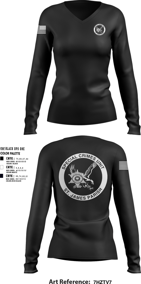 Womens Long Sleeve Vneck Shirt, Special Investigation Unit, Police, Teamtime, Team time, sublimation, custom sports apparel, team uniforms, spirit wear, spiritwear, sports uniforms, custom shirts, team store, custom team store, fundraiser sports, apparel fundraiser