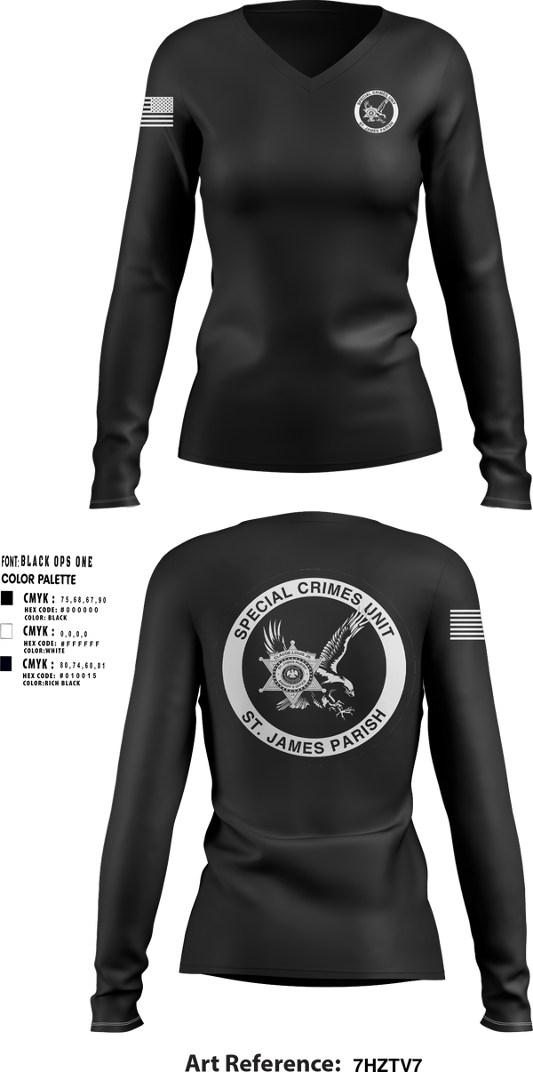 Womens Long Sleeve Vneck Shirt, Special Investigation Unit, Police, Teamtime, Team time, sublimation, custom sports apparel, team uniforms, spirit wear, spiritwear, sports uniforms, custom shirts, team store, custom team store, fundraiser sports, apparel fundraiser