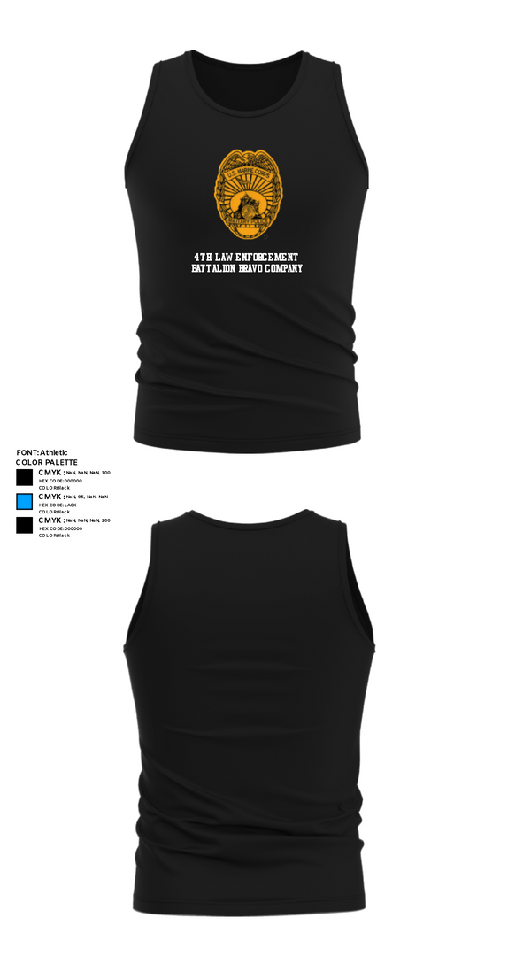 Tank Top, 4th Law Enforcement Battalion Bravo Company, Marines, Teamtime, Team time, sublimation, custom sports apparel, team uniforms, spirit wear, spiritwear, sports uniforms, custom shirts, team store, custom team store, fundraiser sports, apparel fundraiser