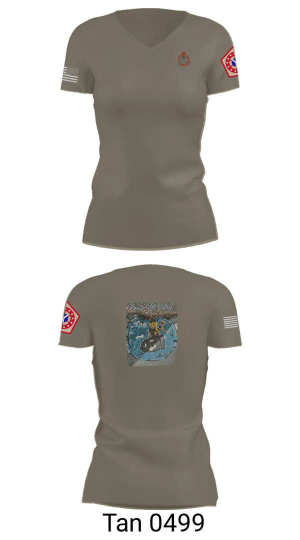 Women's Short Sleeve Vneck Shirt, 34th DSB, Army, Teamtime, Team time, sublimation, custom sports apparel, team uniforms, spirit wear, spiritwear, sports uniforms, custom shirts, team store, custom team store, fundraiser sports, apparel fundraiser