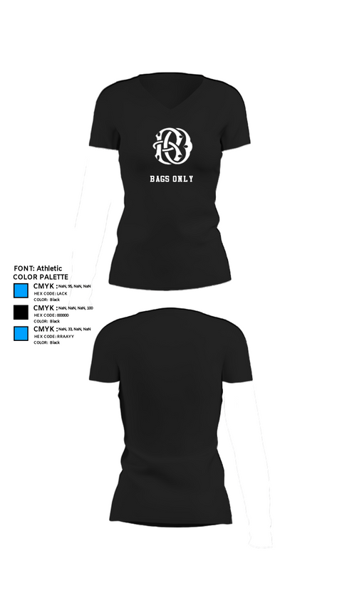 Womens Short Sleeve Vneck Shirt, BAGS ONLY, , Teamtime, Team time, sublimation, custom sports apparel, team uniforms, spirit wear, spiritwear, sports uniforms, custom shirts, team store, custom team store, fundraiser sports, apparel fundraiser