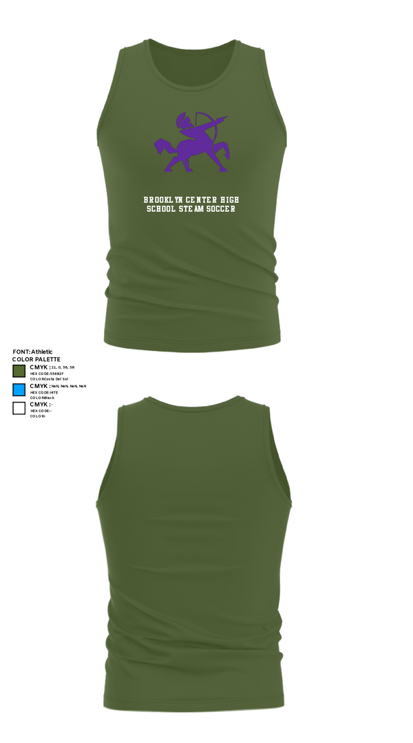 Tank Top, Brooklyn Center High School Steam Soccer, Men's Soccer, Teamtime, Team time, sublimation, custom sports apparel, team uniforms, spirit wear, spiritwear, sports uniforms, custom shirts, team store, custom team store, fundraiser sports, apparel fundraiser