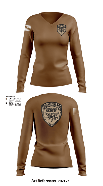 Kemper County Sheriff’s Office 63842297 Women's Long Sleeve V-neck Shirt - 1