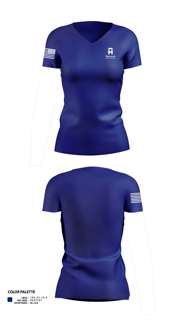 Womens Short Sleeve Vneck Shirt, Hancock Claims Consultants, Fire Department, Teamtime, Team time, sublimation, custom sports apparel, team uniforms, spirit wear, spiritwear, sports uniforms, custom shirts, team store, custom team store, fundraiser sports, apparel fundraiser