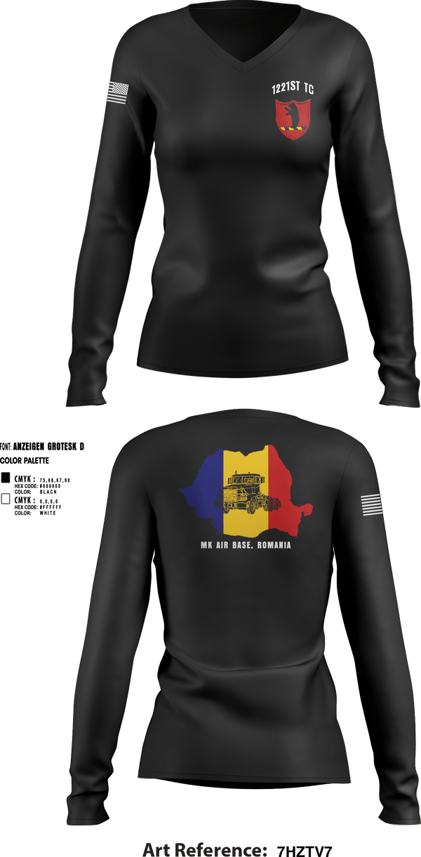 Womens Long Sleeve Vneck Shirt, 1221st TC, National Guard, Teamtime, Team time, sublimation, custom sports apparel, team uniforms, spirit wear, spiritwear, sports uniforms, custom shirts, team store, custom team store, fundraiser sports, apparel fundraiser