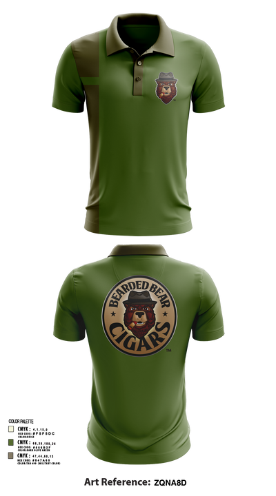 Bearded Bear Cigars 58780809 Short Sleeve Performance Polo - 105