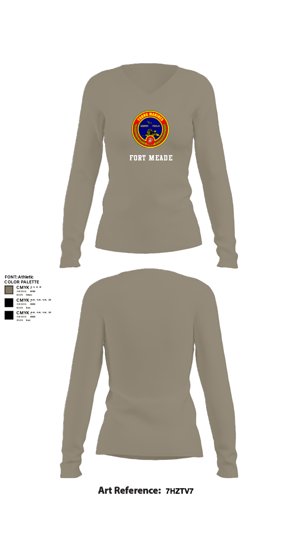 Women's Long Sleeve Vneck Shirt, Fort meade, Marines, Teamtime, Team time, sublimation, custom sports apparel, team uniforms, spirit wear, spiritwear, sports uniforms, custom shirts, team store, custom team store, fundraiser sports, apparel fundraiser