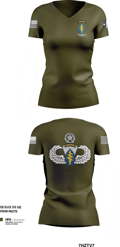 197th STSC (SO)(A) 32760162 Women's Short Sleeve V-neck Shirt - 4
