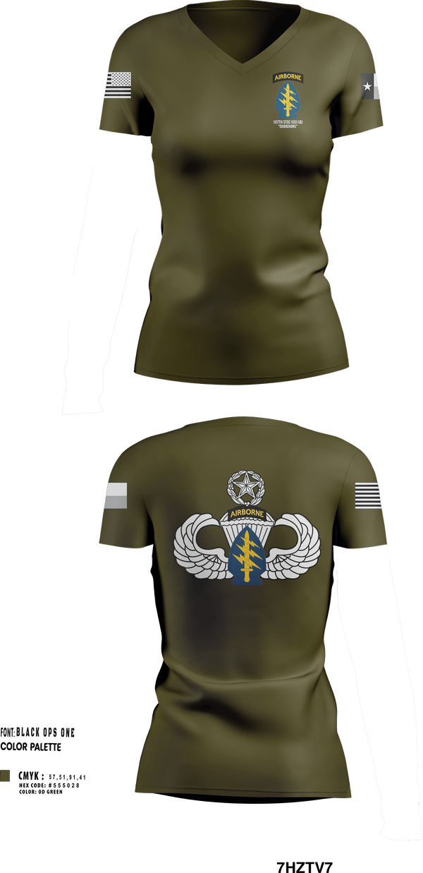Womens Short Sleeve Vneck Shirt, 197th STSC (SO)(A), National Guard, Teamtime, Team time, sublimation, custom sports apparel, team uniforms, spirit wear, spiritwear, sports uniforms, custom shirts, team store, custom team store, fundraiser sports, apparel fundraiser