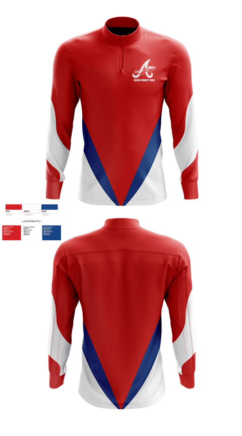 Quarter Zip Jacket, Adair County High School Golf, Golf, Teamtime, Team time, sublimation, custom sports apparel, team uniforms, spirit wear, spiritwear, sports uniforms, custom shirts, team store, custom team store, fundraiser sports, apparel fundraiser