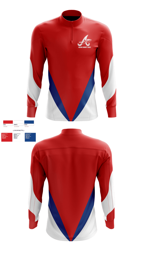 Quarter Zip Jacket, Adair County High School Golf, Golf, Teamtime, Team time, sublimation, custom sports apparel, team uniforms, spirit wear, spiritwear, sports uniforms, custom shirts, team store, custom team store, fundraiser sports, apparel fundraiser