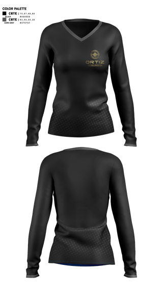 Womens Long Sleeve Vneck Shirt 1, ORTIZ, , Teamtime, Team time, sublimation, custom sports apparel, team uniforms, spirit wear, spiritwear, sports uniforms, custom shirts, team store, custom team store, fundraiser sports, apparel fundraiser
