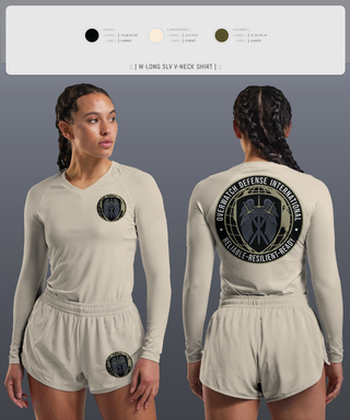 Womens Long Sleeve Vneck Shirt, Overwatch Defense International, , Teamtime, Team time, sublimation, custom sports apparel, team uniforms, spirit wear, spiritwear, sports uniforms, custom shirts, team store, custom team store, fundraiser sports, apparel fundraiser