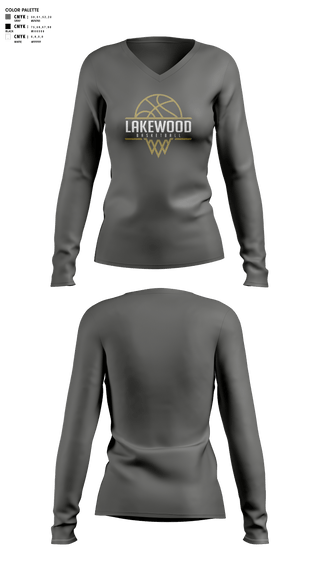 Womens Long Sleeve Vneck Shirt, Lakewood High School Bsketball, Women's Basketball, Teamtime, Team time, sublimation, custom sports apparel, team uniforms, spirit wear, spiritwear, sports uniforms, custom shirts, team store, custom team store, fundraiser sports, apparel fundraiser