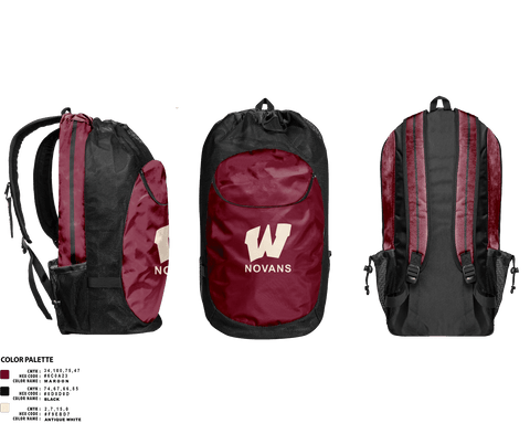 Gear Bag, Novans, Men's Basketball, Teamtime, Team time, sublimation, custom sports apparel, team uniforms, spirit wear, spiritwear, sports uniforms, custom shirts, team store, custom team store, fundraiser sports, apparel fundraiser