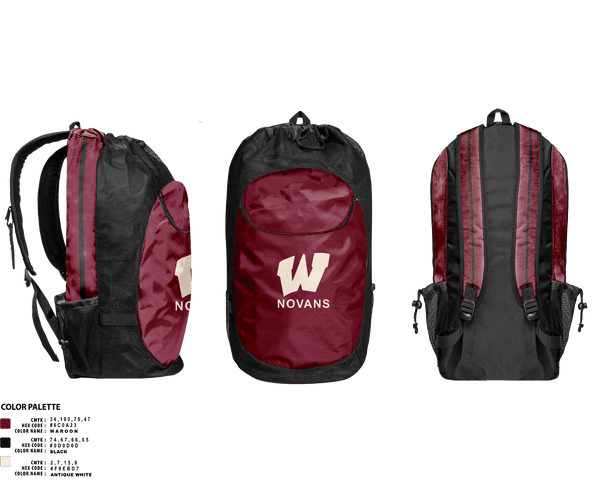 Gear Bag, Novans, Men's Basketball, Teamtime, Team time, sublimation, custom sports apparel, team uniforms, spirit wear, spiritwear, sports uniforms, custom shirts, team store, custom team store, fundraiser sports, apparel fundraiser
