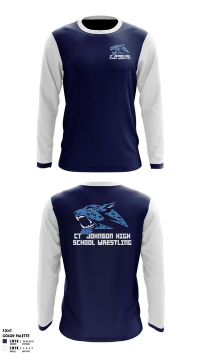 CT Johnson High School Wrestling 31935776 Long Sleeve Performance Shirt - 41