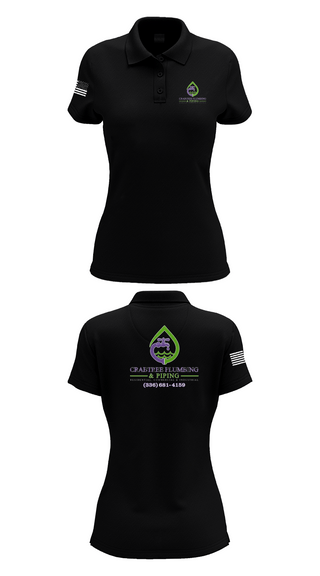 Womens Short Sleeve Performance Polo, Crabtree Plumbing & Piping, , Teamtime, Team time, sublimation, custom sports apparel, team uniforms, spirit wear, spiritwear, sports uniforms, custom shirts, team store, custom team store, fundraiser sports, apparel fundraiser