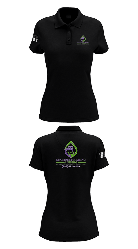 Womens Short Sleeve Performance Polo, Crabtree Plumbing & Piping, , Teamtime, Team time, sublimation, custom sports apparel, team uniforms, spirit wear, spiritwear, sports uniforms, custom shirts, team store, custom team store, fundraiser sports, apparel fundraiser