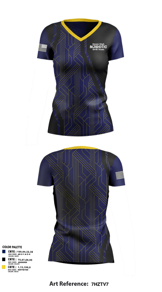 Womens Short Sleeve Vneck Shirt, Guam High NJROTC Drill Team, , Teamtime, Team time, sublimation, custom sports apparel, team uniforms, spirit wear, spiritwear, sports uniforms, custom shirts, team store, custom team store, fundraiser sports, apparel fundraiser