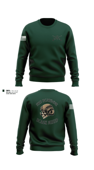 Crew Neck Sweatshirt, 3rd PLT Black SheepDelta company 114, Army, Teamtime, Team time, sublimation, custom sports apparel, team uniforms, spirit wear, spiritwear, sports uniforms, custom shirts, team store, custom team store, fundraiser sports, apparel fundraiser