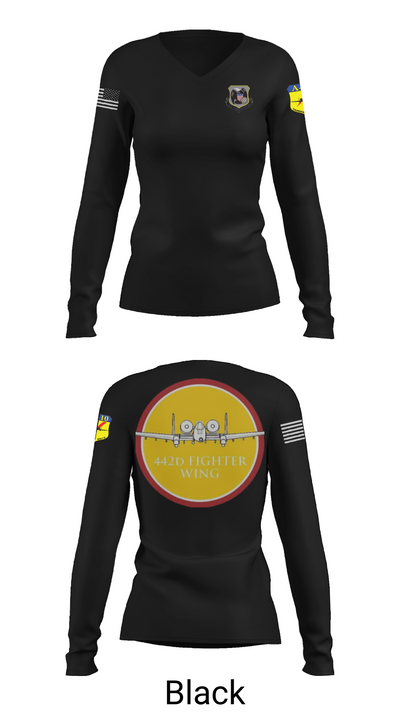 442D FW 35089467 Women's Long Sleeve V-neck Shirt - 37