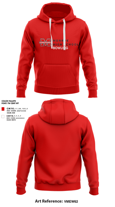 Monroe High School Bowling 15260781 Hoodie - 1