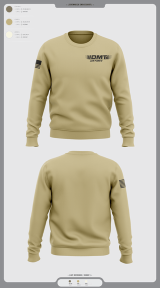 Crew Neck Sweatshirt, IDMT, Air Force, Teamtime, Team time, sublimation, custom sports apparel, team uniforms, spirit wear, spiritwear, sports uniforms, custom shirts, team store, custom team store, fundraiser sports, apparel fundraiser