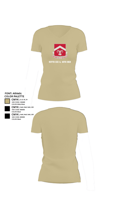 937th CEC-A, 40th BEB 9516475 Women's Short Sleeve V-neck Shirt - 84