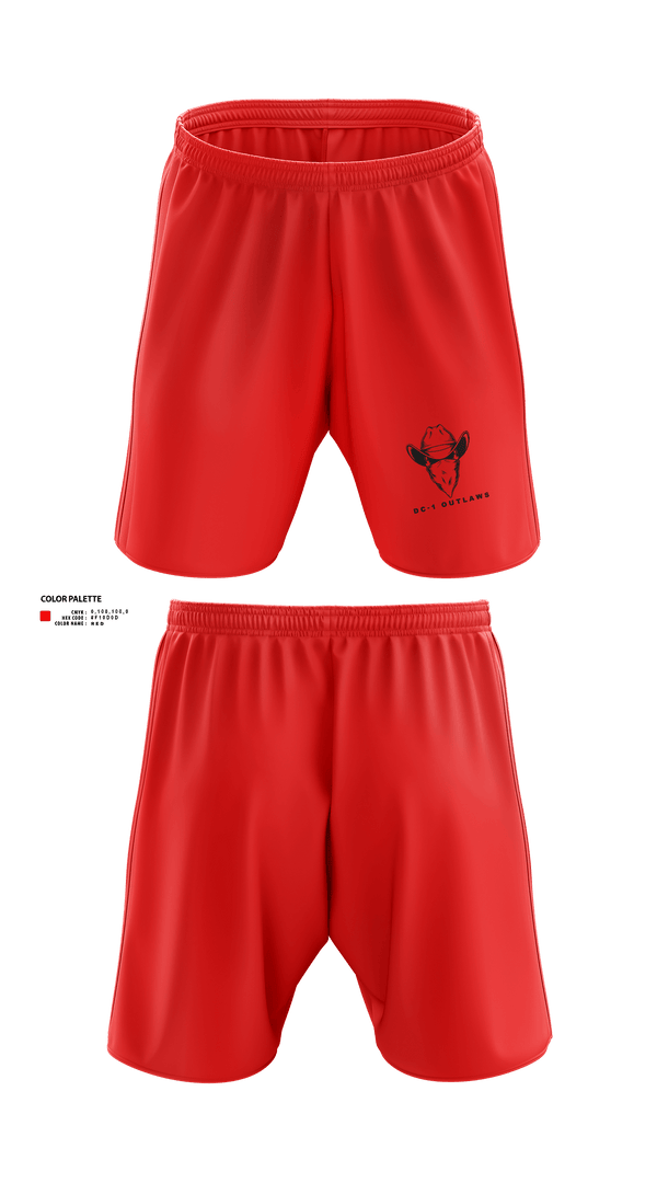 Athletic Shorts With Pockets, DC-1 Outlaws, , Teamtime, Team time, sublimation, custom sports apparel, team uniforms, spirit wear, spiritwear, sports uniforms, custom shirts, team store, custom team store, fundraiser sports, apparel fundraiser