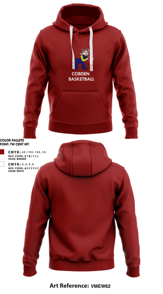 Hoodie, Cobden High School Basketball, Men's Basketball, Teamtime, Team time, sublimation, custom sports apparel, team uniforms, spirit wear, spiritwear, sports uniforms, custom shirts, team store, custom team store, fundraiser sports, apparel fundraiser